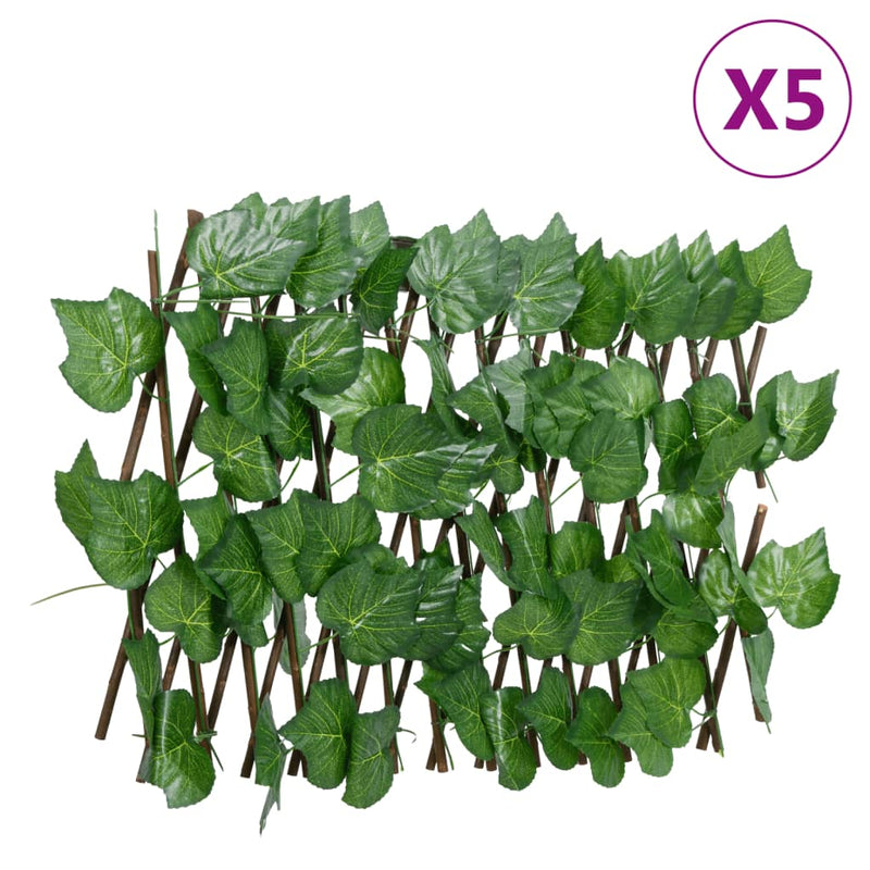 Load image into Gallery viewer, Vidaxl kunstplant druivenblad latwerk 5 st uittrekbaar 180x20 cm groen
