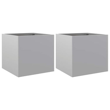 Vidaxl plantenbakken 2 st 32x30x29 cm gegalvaniseerd staal zilverkleur