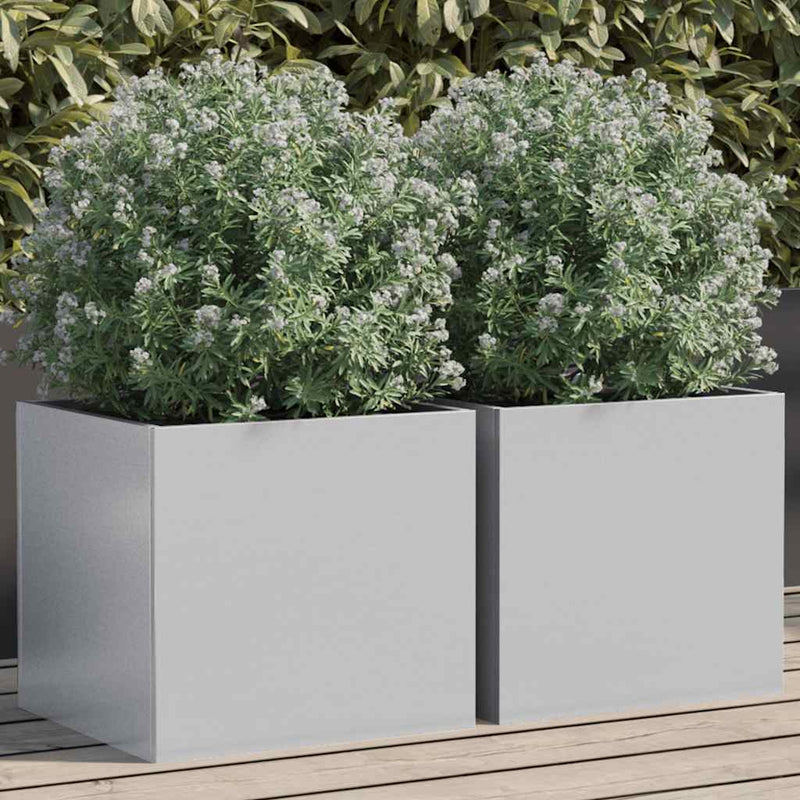 Load image into Gallery viewer, Vidaxl plantenbakken 2 st 32x30x29 cm gegalvaniseerd staal zilverkleur
