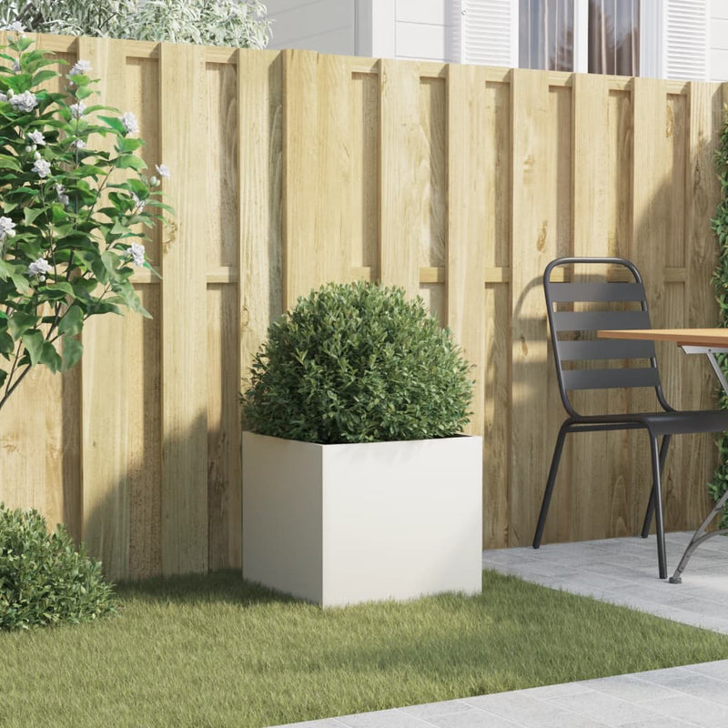 Load image into Gallery viewer, Vidaxl plantenbak 42x40x39 cm staal wit
