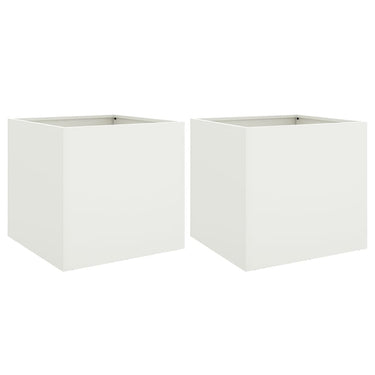 Vidaxl plantenbakken 2 st 42x40x39 cm staal wit
