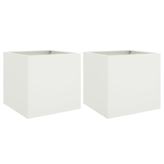 Vidaxl plantenbakken 2 st 42x40x39 cm staal wit