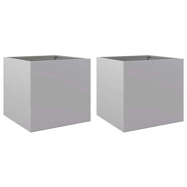 Vidaxl plantenbakken 2 st 49x47x46 cm gegalvaniseerd staal zilverkleur