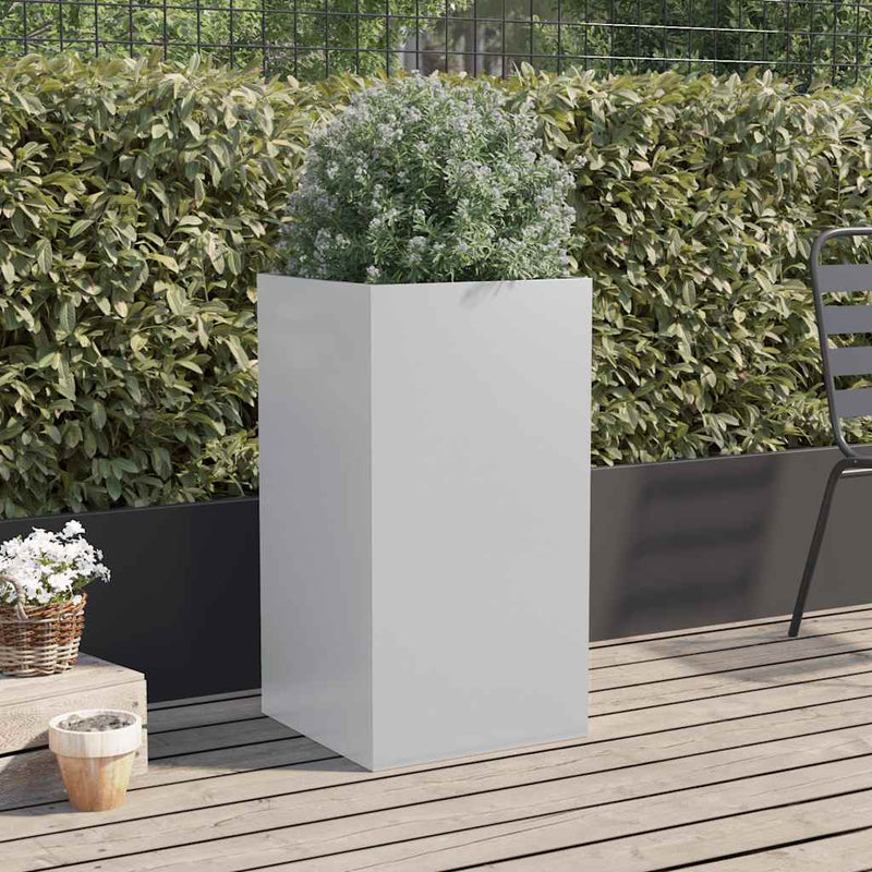Load image into Gallery viewer, Vidaxl plantenbak 42x38x75 cm gegalvaniseerd staal zilverkleurig
