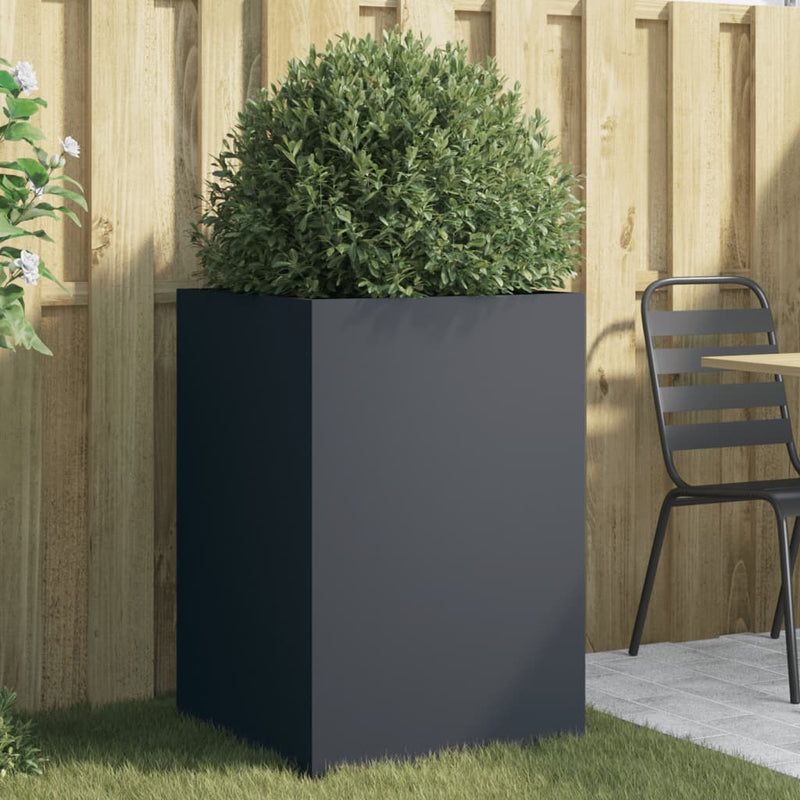 Load image into Gallery viewer, Vidaxl plantenbak 52x48x75 cm staal antracietkleurig
