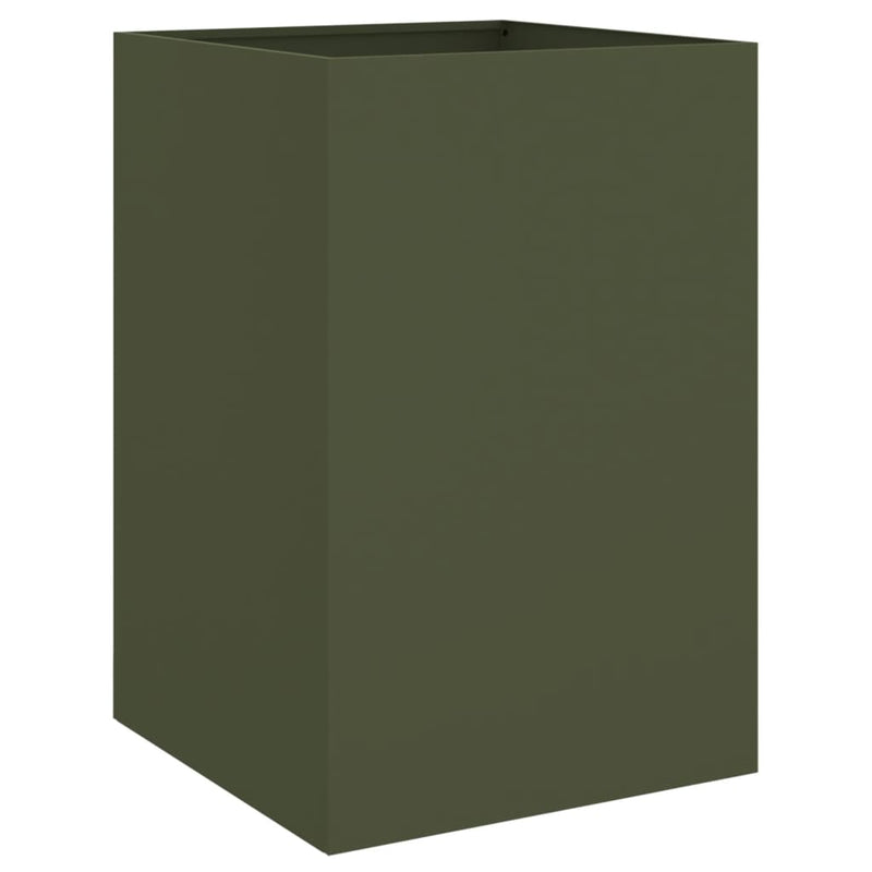 Load image into Gallery viewer, Vidaxl plantenbak 52x48x75 cm staal olijfgroen
