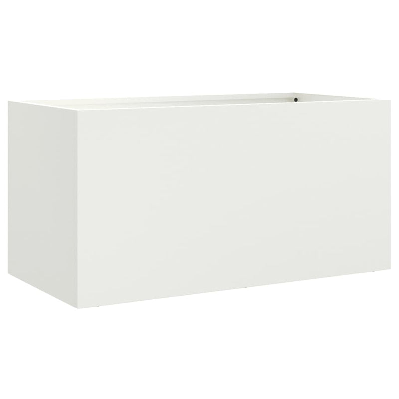Load image into Gallery viewer, Vidaxl plantenbak 62x30x29 cm staal wit
