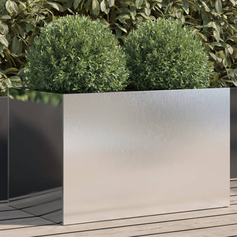Load image into Gallery viewer, Vidaxl plantenbak 62x40x39 cm roestvrij staal zilverkleurig

