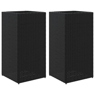 Vidaxl plantenbakken 2 st 40x40x80 cm poly rattan zwart