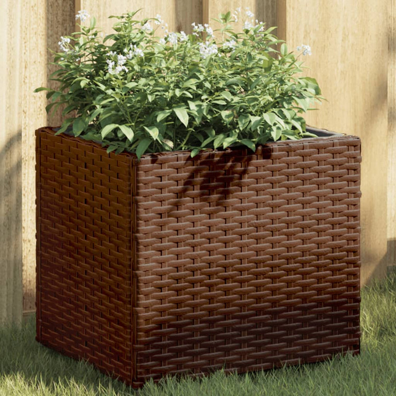 Load image into Gallery viewer, Vidaxl plantenbakken 2 st 36x30x32 cm poly rattan bruin
