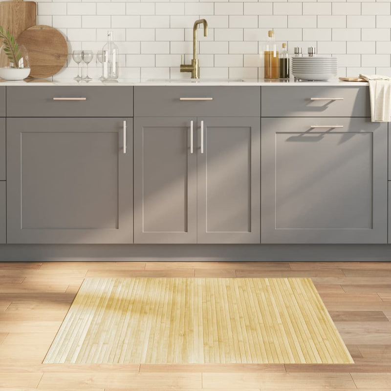 Load image into Gallery viewer, Vidaxl vloerkleed rechthoekig 80x100 cm bamboe lichtnaturel
