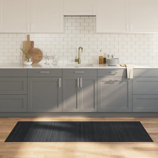 Vidaxl vloerkleed rechthoekig 80x200 cm bamboe grijs