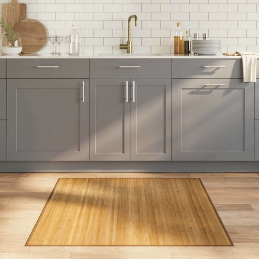 Vidaxl vloerkleed vierkant 100x100 cm bamboe naturel