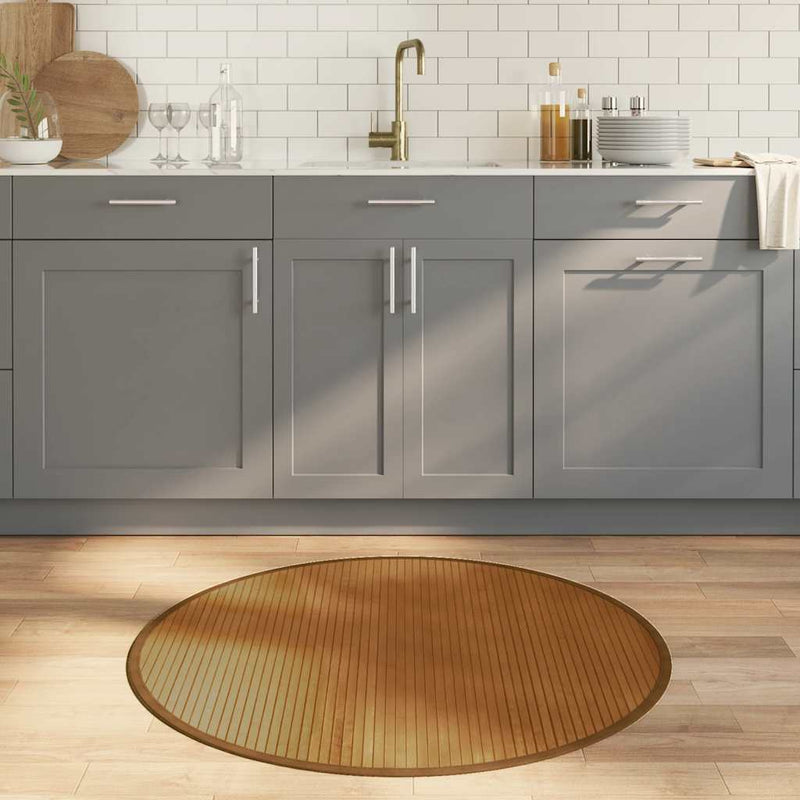 Load image into Gallery viewer, Vidaxl vloerkleed rond 100 cm bamboe bruin
