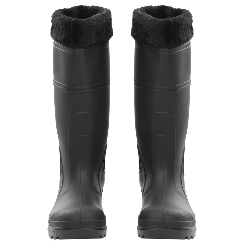 Load image into Gallery viewer, Vidaxl regenlaarzen met verwijderbare sokken maat 39 pvc zwart
