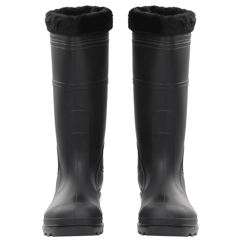 Load image into Gallery viewer, Vidaxl regenlaarzen met verwijderbare sokken maat 45 pvc zwart
