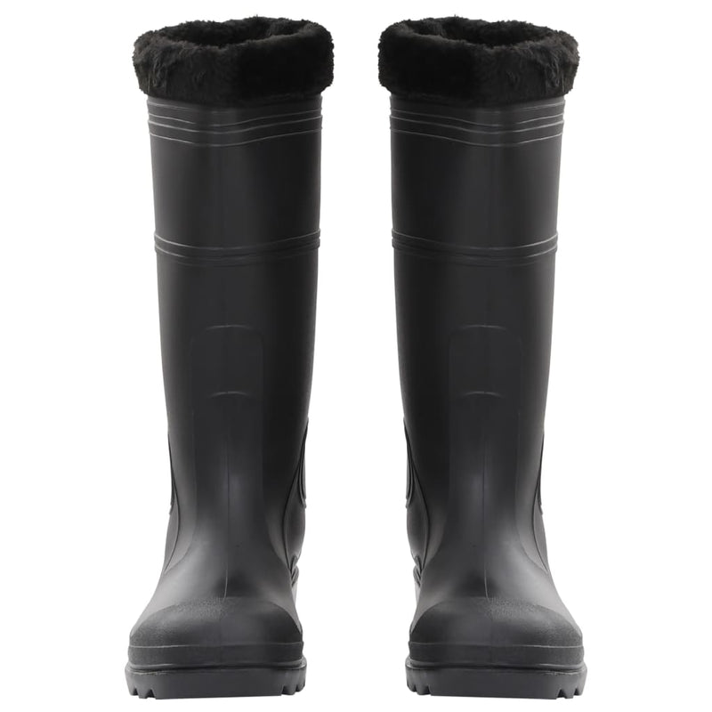 Load image into Gallery viewer, Vidaxl regenlaarzen met verwijderbare sokken maat 46 pvc zwart
