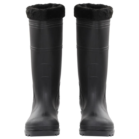 Vidaxl regenlaarzen met verwijderbare sokken maat 46 pvc zwart