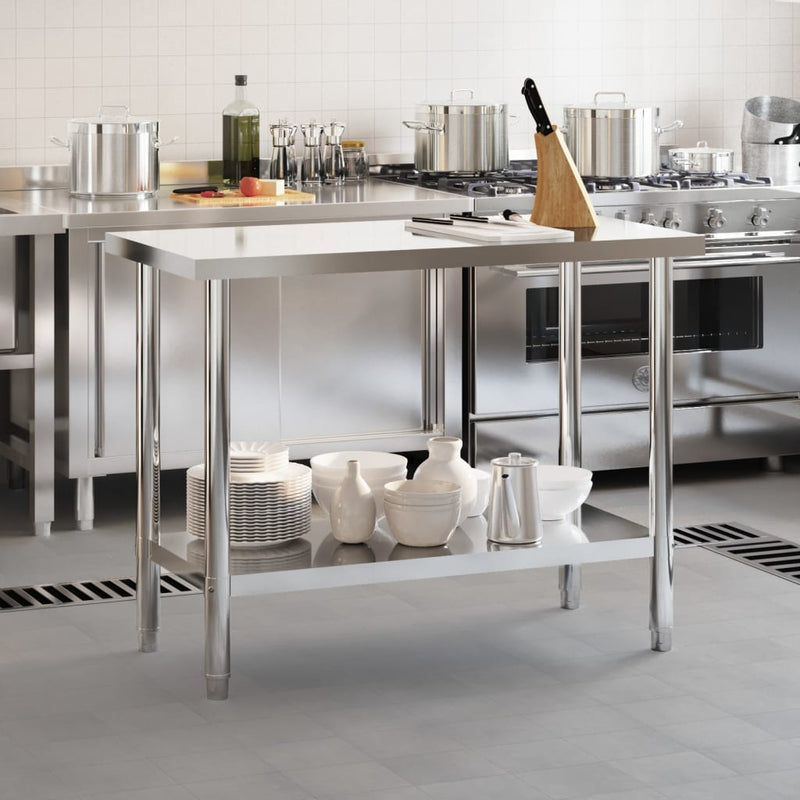 Load image into Gallery viewer, Vidaxl keukenwerktafel 110x55x85 cm roestvrij staal
