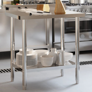 Vidaxl keukenwerktafel met spatscherm 82,5x55x93 cm roestvrij staal