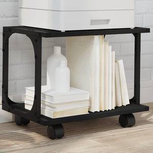Vidaxl printerkastje 2-laags 41x28x33,5 cm bewerkt hout zwart