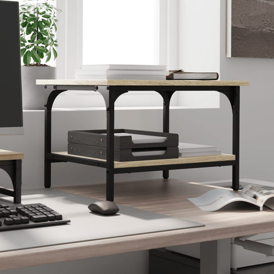 Vidaxl printerkastje 2-laags 50x40x38 cm bewerkt hout sonoma eiken