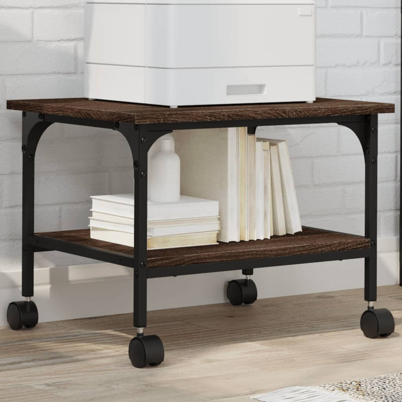Load image into Gallery viewer, Vidaxl printerkastje 2-laags 50x40x38 cm bewerkt hout bruin eiken
