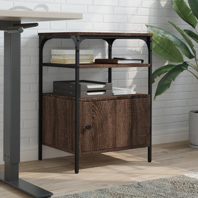 Load image into Gallery viewer, Vidaxl printerkastje 3-laags 50x40x76 cm bewerkt hout bruin eiken
