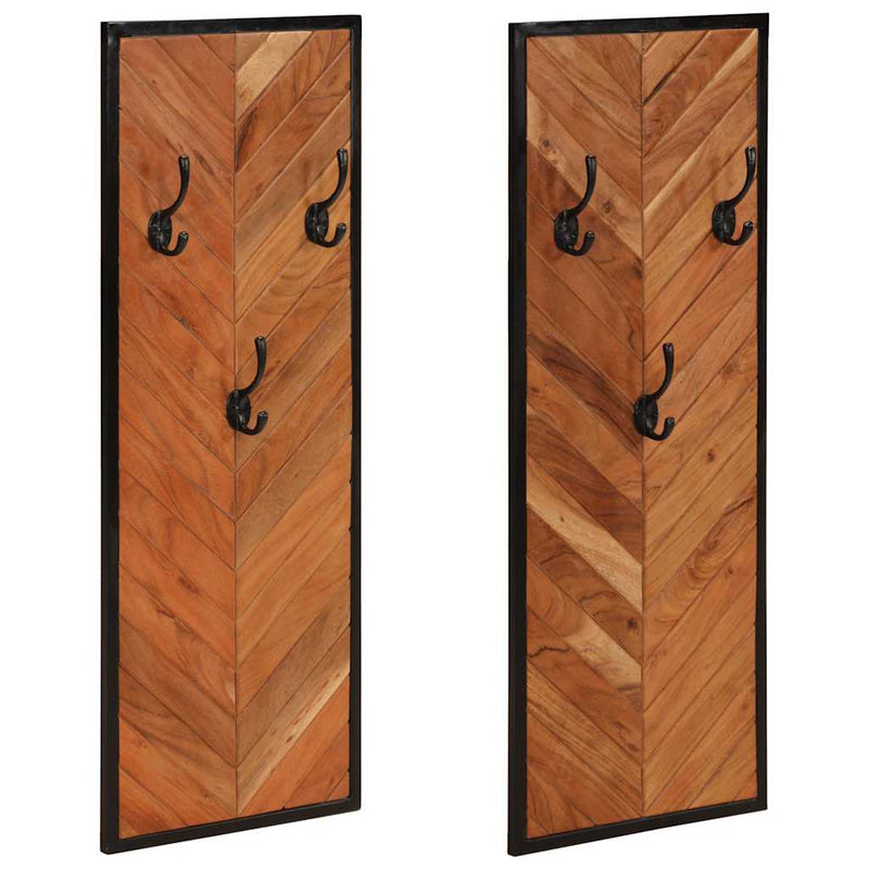 Afbeelding laden in galerijviewer, Vidaxl kapstokken 2 st 35x1x90 cm massief acaciahout
