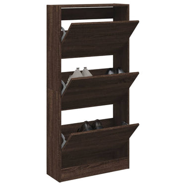 Vidaxl schoenenkast 60x21x125,5 cm bewerkt hout bruin eikenkleur