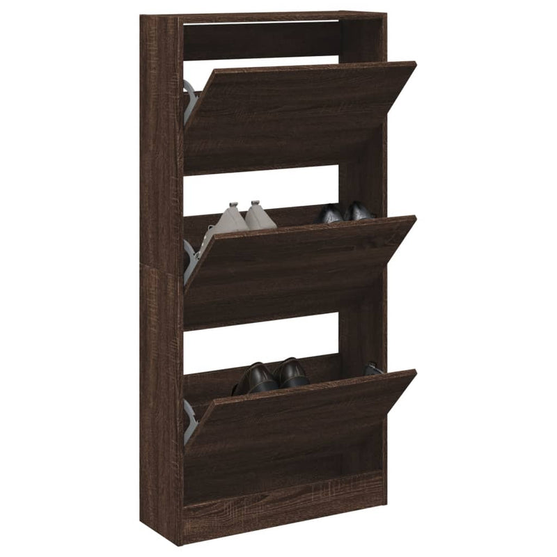 Load image into Gallery viewer, Vidaxl schoenenkast 60x21x125,5 cm bewerkt hout bruin eikenkleur
