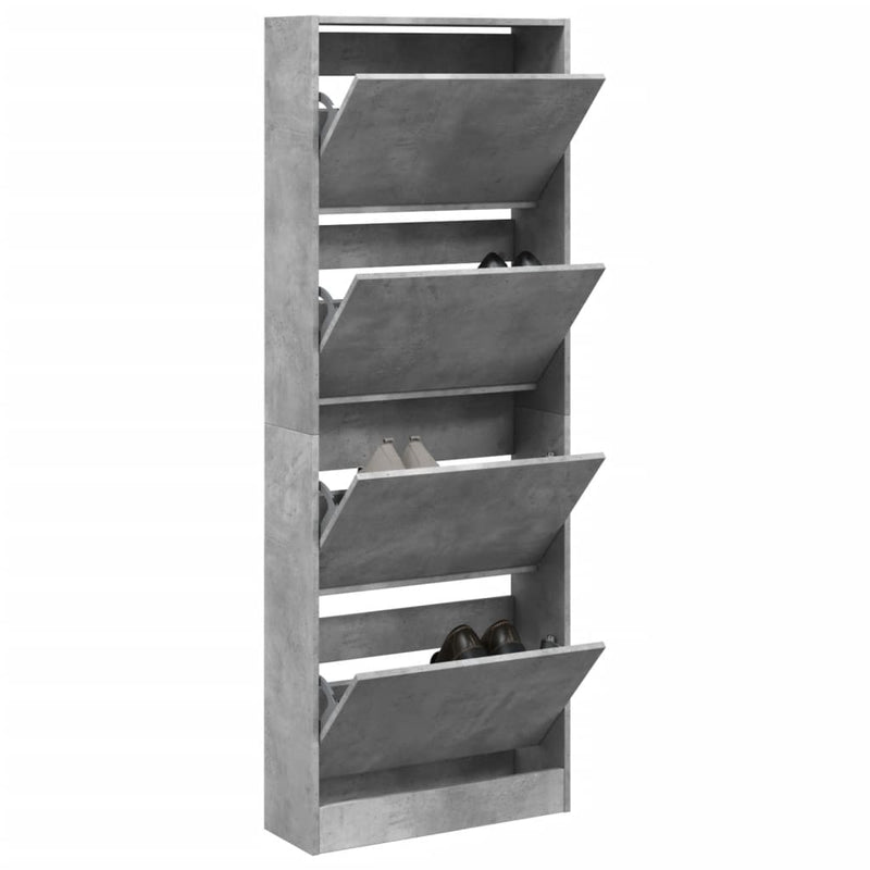 Load image into Gallery viewer, VidaXL Schoenenkast 60x21x163,5 cm bewerkt hout betongrijs
