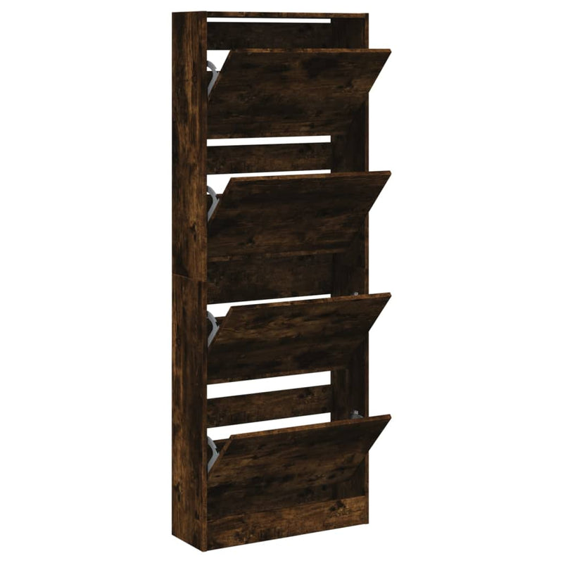 Load image into Gallery viewer, Vidaxl schoenenkast 60x21x163,5 cm bewerkt hout gerookt eikenkleurig
