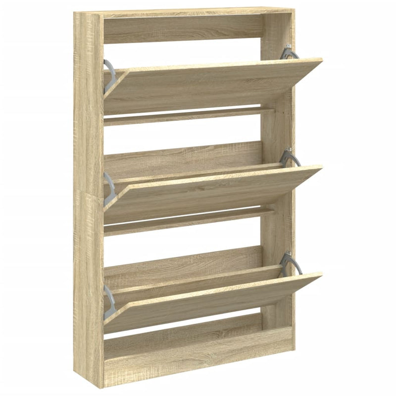 Load image into Gallery viewer, VidaXL Schoenenkast 80x21x125,5 cm bewerkt hout sonoma eikenkleurig
