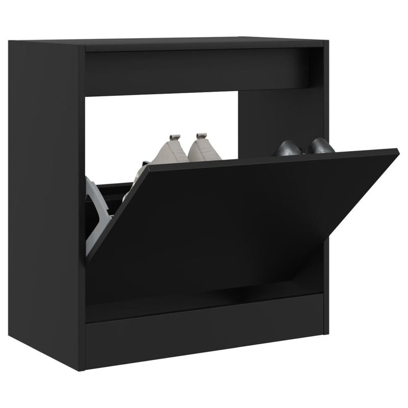 Load image into Gallery viewer, Vidaxl schoenenkast 60x34x63,5 cm bewerkt hout zwart
