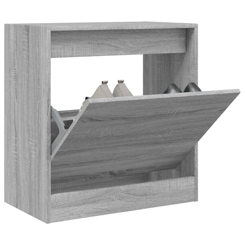 Load image into Gallery viewer, Vidaxl schoenenkast 60x34x63,5 cm bewerkt hout grijs sonoma eikenkleur
