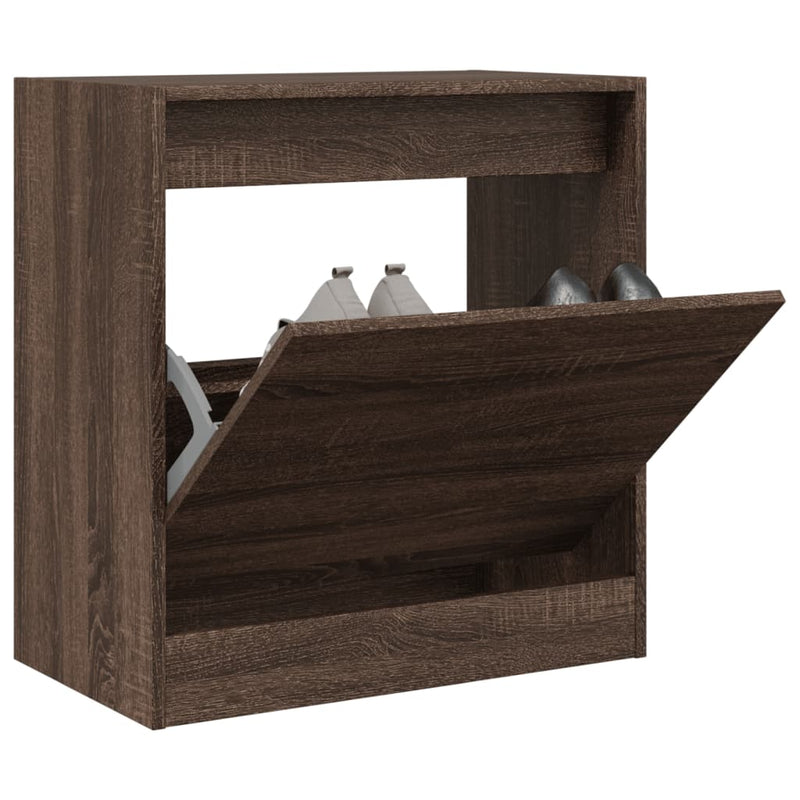 Load image into Gallery viewer, Vidaxl schoenenkast 60x34x63,5 cm bewerkt hout bruin eikenkleur
