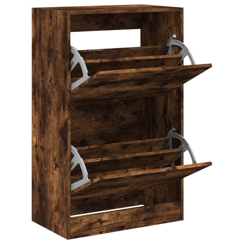 Load image into Gallery viewer, Vidaxl schoenenkast 60x34x96,5 cm bewerkt hout gerookt eikenkleurig

