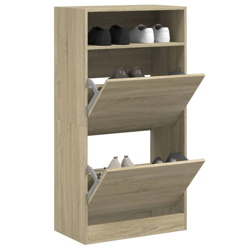 Load image into Gallery viewer, Vidaxl schoenenkast 60x34x116 cm bewerkt hout sonoma eikenkleurig
