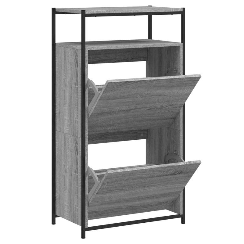 Load image into Gallery viewer, Vidaxl schoenenkast 60x34x112 cm bewerkt hout grijs sonoma eikenkleur
