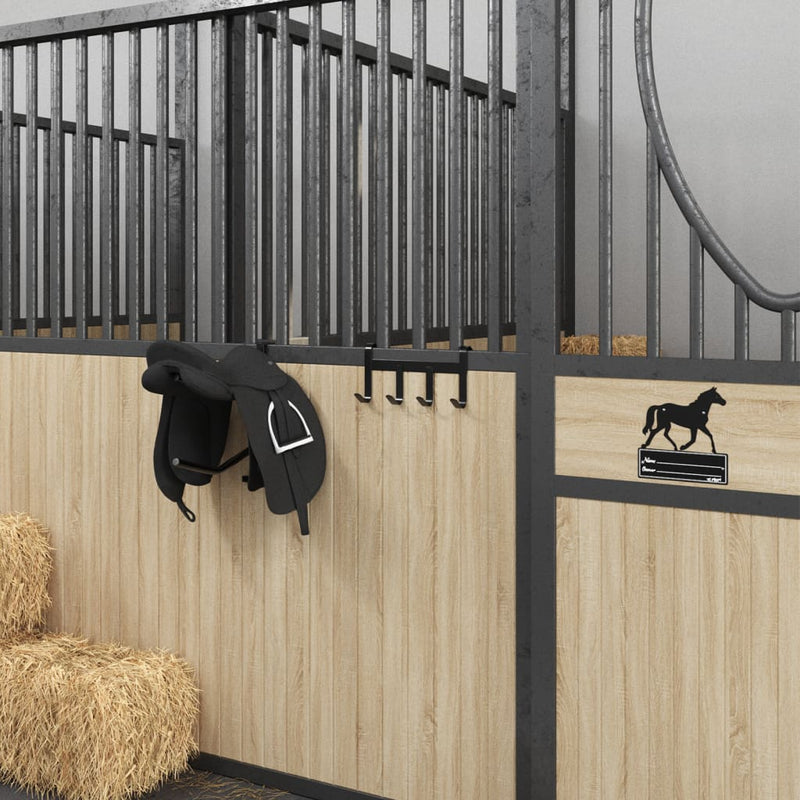 Load image into Gallery viewer, Vidaxl hoofdstelhouder met 4 haken staal zwart
