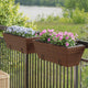 Vidaxl plantenbakken 2 st met haken poly rattan bruin