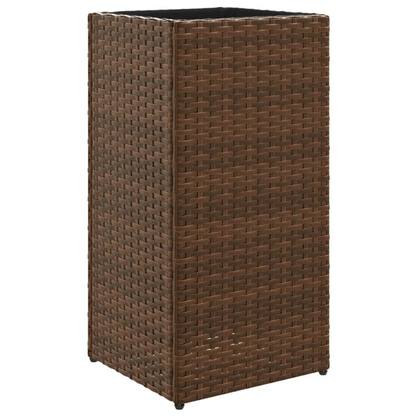 VidaXL Plantenbak 30x30x60 cm poly rattan bruin