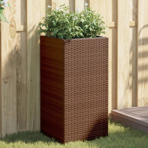 VidaXL Plantenbak 40x40x80 cm poly rattan bruin