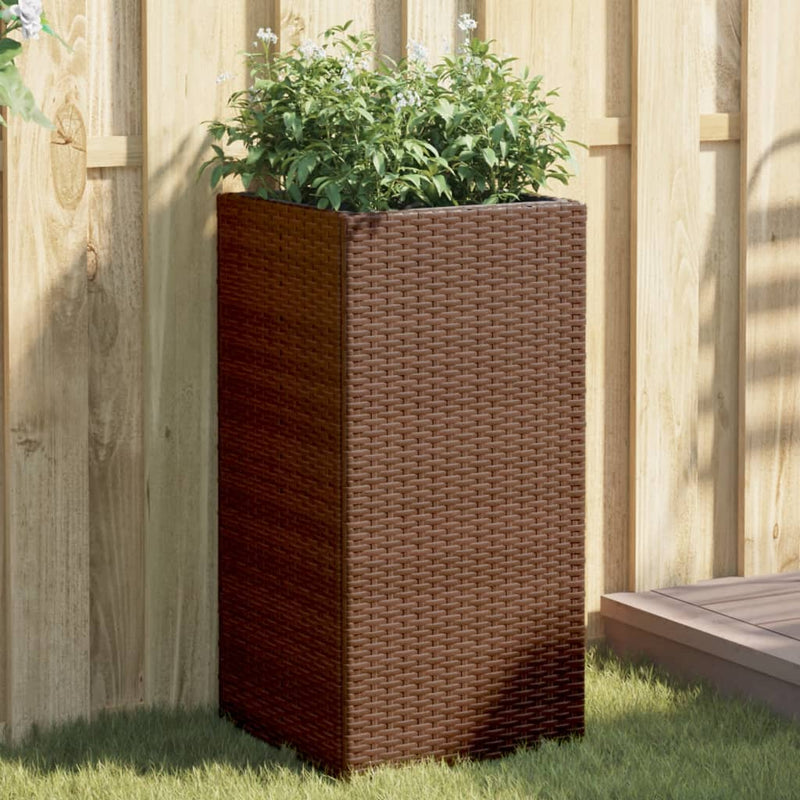 Load image into Gallery viewer, Vidaxl plantenbak 40x40x80 cm poly rattan bruin
