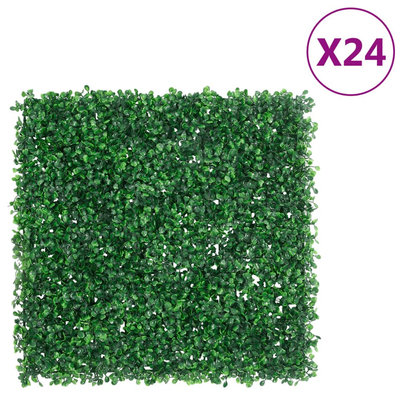 Load image into Gallery viewer, Vidaxl hek met kunstheester 24 st 50x50 cm groen
