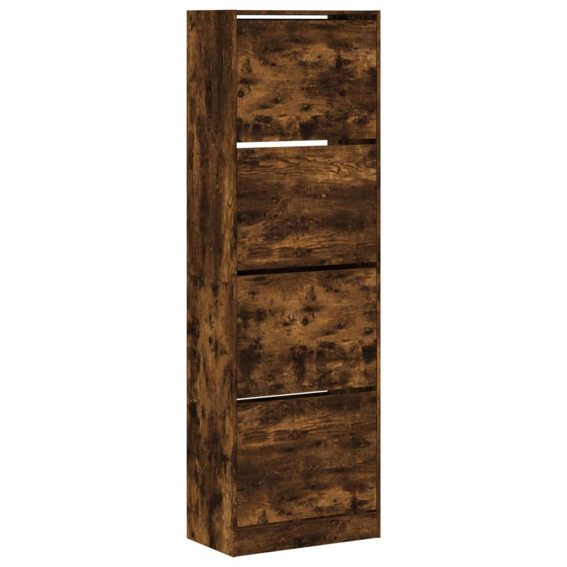 Load image into Gallery viewer, VidaXL Schoenenkast met 4 klaplades 60x34x187,5 cm gerookt eikenkleur
