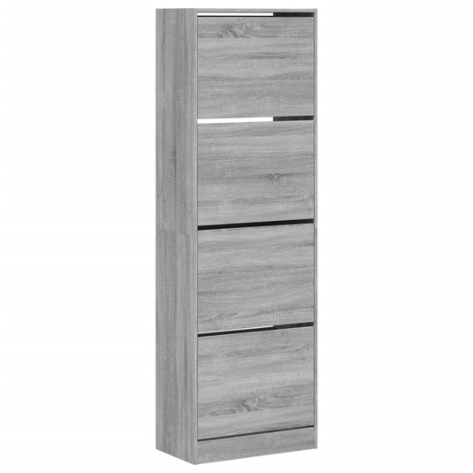 VidaXL Schoenenkast met 4 klaplades 60x34x187,5 cm grijs sonoma