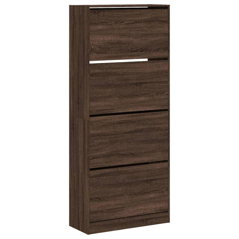 Load image into Gallery viewer, VidaXL Schoenenkast met 4 klaplades 80x34x187,5 cm bruin eikenkleur
