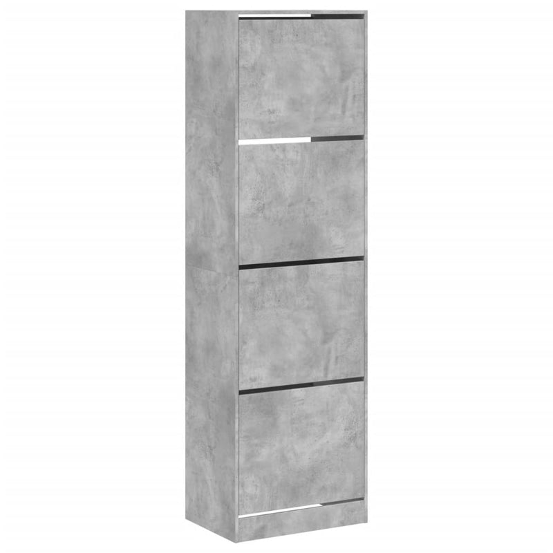 Load image into Gallery viewer, VidaXL Schoenenkast met 4 klaplades 60x42x204 cm betongrijs
